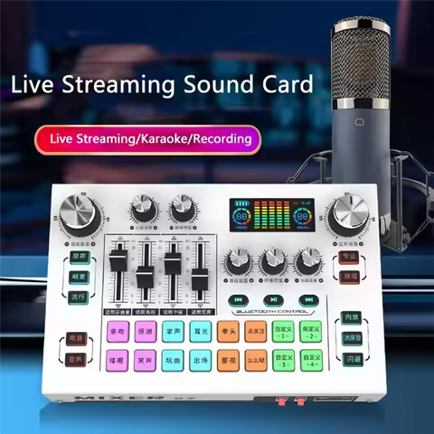 News X7 Live Streaming Sound Card Voice Changer DJ Mixer Effects For PC Smartphone Computer Audio In
