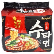 5 PACKAGES OF KOREAN SUTAH SAMYANG SPICY BEEF NOODLES (1 lot)
