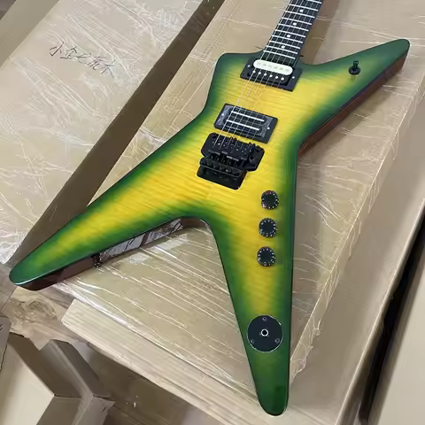 Ship US Dimebag Washburn Electric Guitar With Floyd Rose Tremolo Flame Maple Top Electric Guitar-The