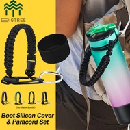 Aqua Flask Accessories Paracord Handle for Tumbler 12-40 oz Silicone Protector for Tumbler Durable Carrier, Survival Strap Cord, Safety Ring and Carabiner, Ideal Water Bottle Handle Strap