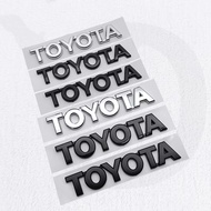 3d ABS Chrome Black Logo Toyota Emblem Letters Car Rear Trunk Sticker For Toyota Yaris RAV4 Corolla 