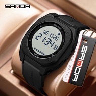 SANDA 6303 multifunctional sports electronic watch 5ATM waterproof student men watch -4
