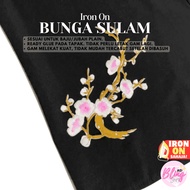 Bunga Sulam Tampal Embroidery Flower Patch Hotfix Iron On Aksesori Hiasan Manik Tudung, Baju, Jubah 