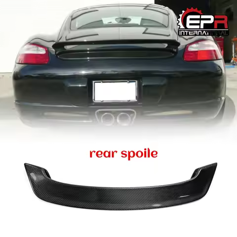 Carbon Fiber Rear Spoiler Wing Lip Aero Body Kit Car Accessories For Boxster 987 Cayman Techart