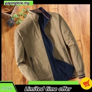 Fujima Double-Sided Middle-Aged Men S Jacket Spring And Autumn Stand-Up Collar Cotton Casual Dad Wea