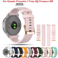20MMSmart Watch Strap For Garmin Venu SQ Vivoactive 3 Venu2 Plus Silicone Wristband Forerunner 645 245 Vivomove HR Bracelet Belt