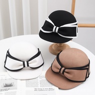Women Wool Wool Felt Autumn Winter Style Bow Front Bow 2024 Cap Newsboy Cap Fashion 1TSC