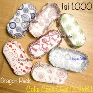 [Contents 1000] Oval Risoles Liner Paper 13x8 FLORAL DRAGON PACK Medium Oval Floral Paper Cake Case 