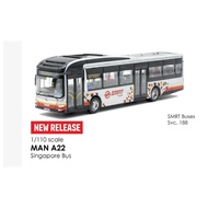 Singapore Bus MAN A22 Euro V SMRT Buses Pixelated Livery Route 188 Single Deck Diecast Bus Model 1/1