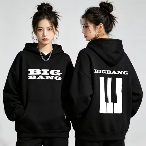 2026 Bigbang 20th Anniversary Concert Bigbang Letter Unisex Hoodie Front Back Print Kpop Fans Oversi