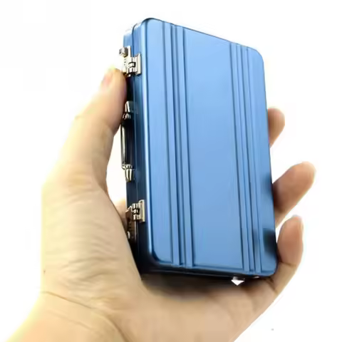 High Quality Business Card Box Aluminum Storage Box Business ID Credit Card Holder Mini Suitcase Ban