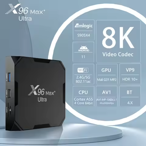 TV Box X96 Max Plus Ultra Android 11 Amlogic S905X4 4GB/32GB 4GB/64GB TV BOX AV1 8K Wifi BT X96 Max 