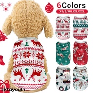 XS-2XL Christmas Dog Clothes Cotton Pet Clothing Hoodies For Small Dogs Cats Vest Shirt Puppy Dog Costume Outfit Dogs Gift
