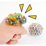 On hand Mini squishy ball rainbow ball grape ball fidget toys, de-stress toys, stress-relief toy
