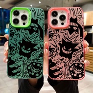 Cartoon Cool Gengar Premium IMD Acrylic Hard Phone Case For OPPO A74 A95 A94 A57 A77 A77S A98 A58 A78 2022 RENO 6 PRO Anime Double Colorful Silver Acrylic Hard Protection Cover
