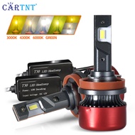 CarTnT 1คู่รถสว่างมากไฟหน้ารถมอเตอร์ไซค์แบบ LED 120W 24000LM H11 H1 H3 H7 H8 H9 H4 HB4 9006 HB3 9005