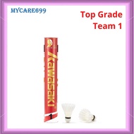 Kawasaki Shuttlecock Badminton Shuttlecocks Top / Tournament Grade Goose Feather BWF 1 Tube 12 Pcs M
