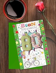 BIODEGRADABLE BIRTHDAY CARD (80th Birthday - Stars)