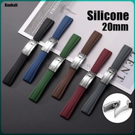 20mm Flat End Silicone Watch Band for Rolex Strap Soft Sport Women Men Bracelet for Submariner for D