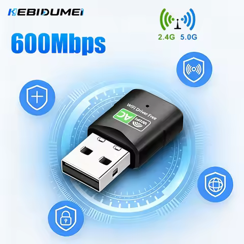 KEBIDUMEI 600Mbps WiFi Adapter USB 2.4g 5GHz USB Wifi Adapter Wireless Network Card Adaptador Wifi R