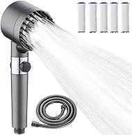 Jsleid Shower Head with High Pressure Filter, Massage Shower Head, High Pressure Hand Shower, 3 Sett