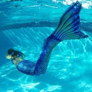 4 ชิ้น/เซ็ต Swimmable เด็ก Mermaid หาง Monofin Fin หญิงชุดว่ายน้ำ Mermaid หางเครื่องแต่งกาย