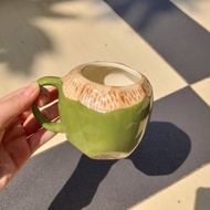 WHITELINE COCONUT MUG cute mug unique mug cute gift mug gift glass ceramic mug COCONUT mug cute mug 