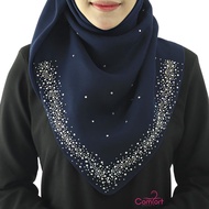 [HIDAYU PREMIUM] Star Glimmer Tudung Bawal Cotton Batu Manik Tabur Keliling Cotton Voile Bidang 45 C