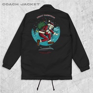 Risrus Apparel Men's Long Sleeve Coach Santa Skate Jacket Men's Coach Outwear Unisex Parachute