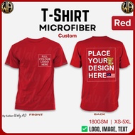 [Custom] Red Microfiber T-Shirt Printing | Cetak Baju 180gsm Round Neck ShortSleeve Unisex 定制衣服