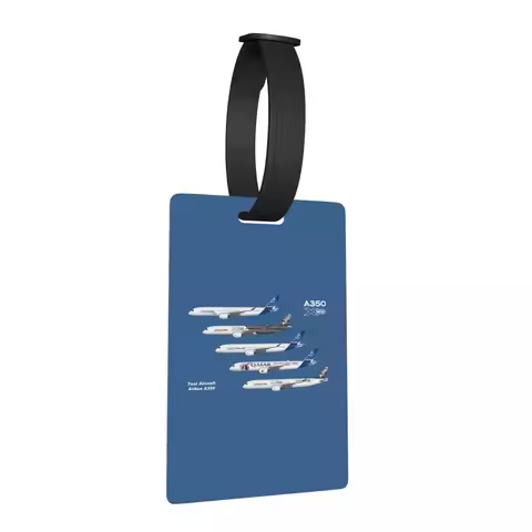 Airbus A350 Test Aircraft Fleet Illustration Luggage Tags Suitcase Travel Baggage Boarding Tag Label