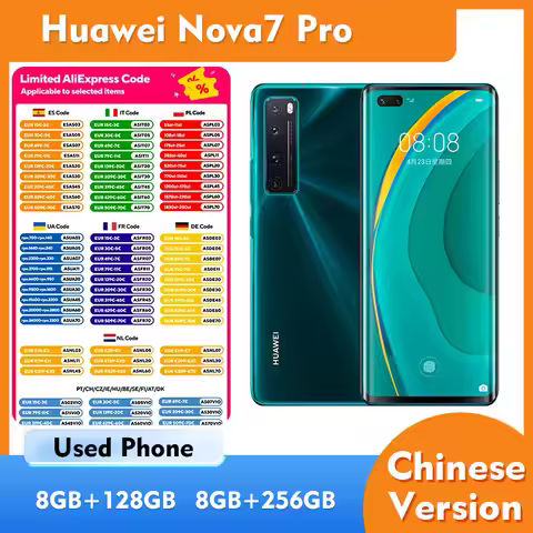 Huawei Nova7 Pro 5G Smartphone Android Screen 6.15 inches 2340x1080px 4000mAh Nano SIM Used Phone