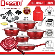 DESSINI ITALY Granite Aluminium Non Stick Casserole Pot Bowl Double Sided Grill Fry Pan Cookware Too