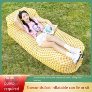 Inflatable Sofa Foldable Portable Air Bed Picnic Camping Mattress No Pumping