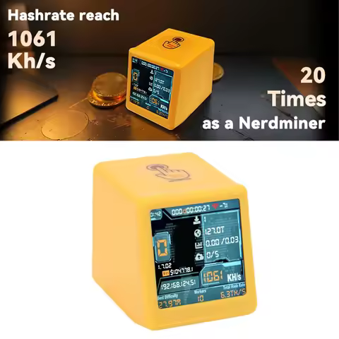 Solo Lottery Miner WiFi BT 1060KH/s Hashrate 1.54 Inch Smart Display Desktop Cryptocurrency Mining M