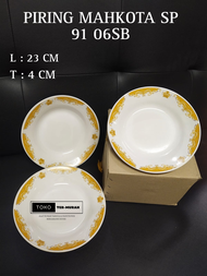 PIRING MAKAN MOTIF MAHKOTA SP 91 NEW PRODUCK / PIRING KACA / PIRING KRAMIK / PIRING 1 LUSIN / PIRING