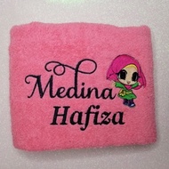 Tuala Budak Sulam Nama Tuala Sulam Towel Sulam 22x44inci Tuala Sulam Tebal Kids / Baby Towel Embroidery