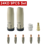 9Pcs/Set, 24KD New Coating Protection nozzle  0.8/1.0/1.2mm MIG Torch Gas Nozzle Tip Holder of 24KD 