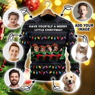 2025 New Adult Custom Your Exclusive 3D Print Ugly Christmas Sweater DIY Face Family Funny Image Swe