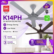 KDK K14ph-pbr / K14ph-ey Ceiling Fan, Ryou 56 Inch, Dc Motor, Brown/Grey, K14PH Kipas Siling