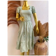 Sabrina SET/ KIRANA SET CROP SQUARE TARTAN / SQUARE / KOREA MODEL