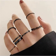 Wholesale Price 7pcs Rings Fashion Rings Black Rings Silver Rings Gold Rings Korean Rings