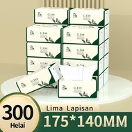 【20Pack】Tissue 5-PLY 300pcs Tisu DWY Facial Tissue House Use Tissue Paper Raw Wood Pulp Soft Tissue 