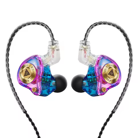 T QKZ ENZO PRO Metal Wired Headset Large Dynamic Drive Earphone With Microphone 3.5MM Gaming In Ear 
