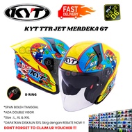 KYT TTR JET MERDEKA 67 HELMET DOUBLE VISOR - HELMET KYT OPEN FACE