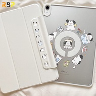 RBP split three-in-one acrylic transparent tablet protective case for iPad Pro 11/12.9 inches 2020 2021 2022 M2 Air 4 air 5 10.9 gen7 gen8 gen9 10.2 mini 6 8.3 buckle suction pen charging 720° rotation anti-fall cute puppy