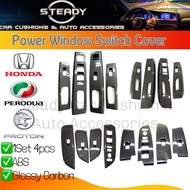 Power Window Switch Cover Carbon Door cover Perodua Bezza Myvi Proton Saga Iriz Persona City