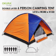 OKURA Camping Tent 2-6 Person Easy Setup Portable Waterproof Tent Sleeping Camp Backpacking Outdoor 