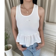 (BROWN) Rue top (Ribbon Y2K top)
