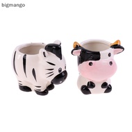 bigmango Nordic New Style Ceramic Animal Flower Pot Cartoon Zebra Sheep Cow Head Pot BMO
